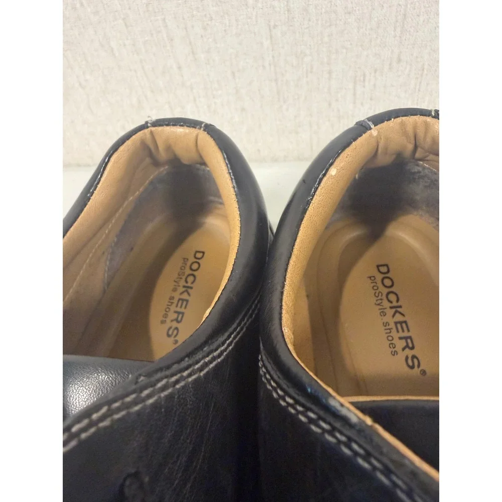 Dockers Mens Black Leather Oxford Square Toe Lace Up Dress Shoes 10.5M 90-29024